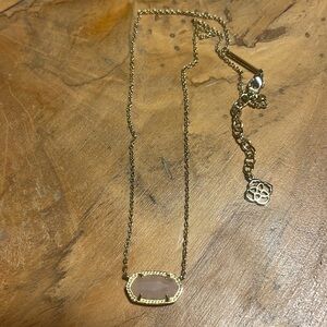 Kendra Scott pink Rose Quartz Elisa Gold Pendant Necklace